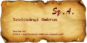 Szolcsányi Ambrus névjegykártya